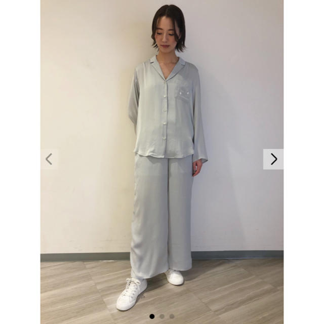 ジェラートピケ SAKURA フラワーサテンシャツ ロングパンツ セット