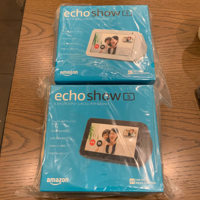 ECHO(エコー)のEcho Show 5 with Alexa エコーショー5 2台セット スマホ/家電/カメラのオーディオ機器(スピーカー)の商品写真