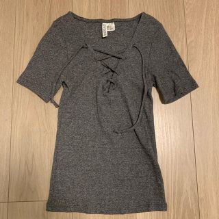 エイチアンドエイチ(H&H)のH&M レースアップリブトップス(Tシャツ(半袖/袖なし))