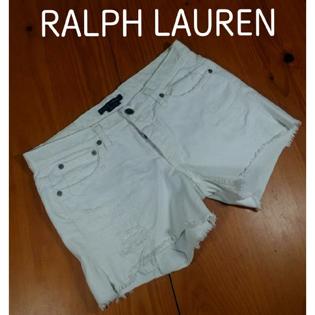 Ralph Lauren(ラルフローレン)のRALPH LAUREN　デニムショートパンツ　ダメージ加工 レディースのパンツ(ショートパンツ)の商品写真