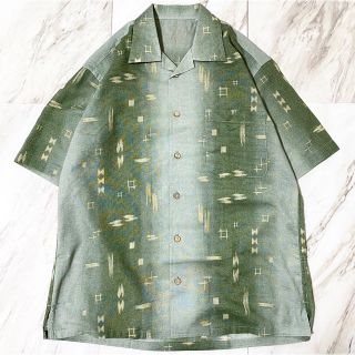 ヨウジヤマモト(Yohji Yamamoto)のvintage ヴィンテージ 90s 和柄 ウグイス色 半袖 開襟 総柄シャツ(シャツ)