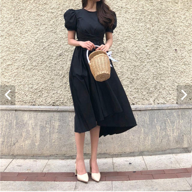 シンプルリボンロングドレス / black レディースのワンピース(ロングワンピース/マキシワンピース)の商品写真