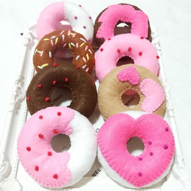 かわいい! フェルトドーナツセット*⑬✿8点セット 知育玩具 フェルト玩具