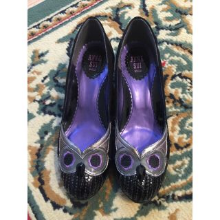 アナスイ(ANNA SUI)のANNA SUI美品フクロウ柄パンプス(ハイヒール/パンプス)