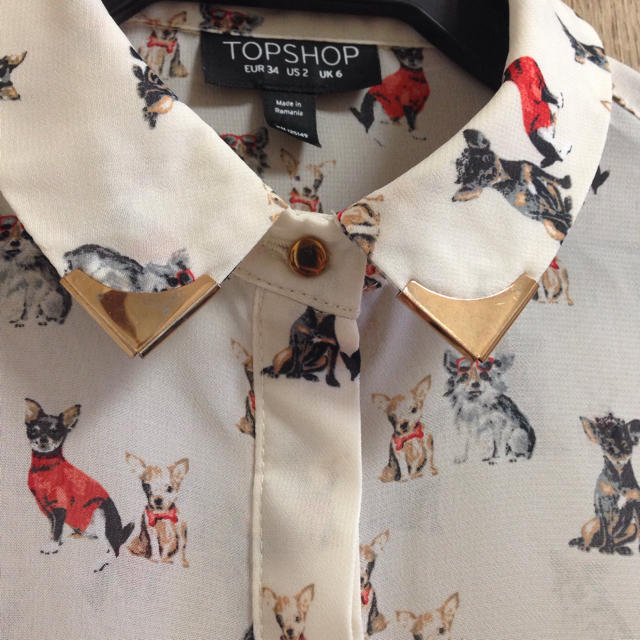 TOPSHOP(トップショップ)のTOPSHOP シャツ(犬柄) レディースのトップス(シャツ/ブラウス(半袖/袖なし))の商品写真