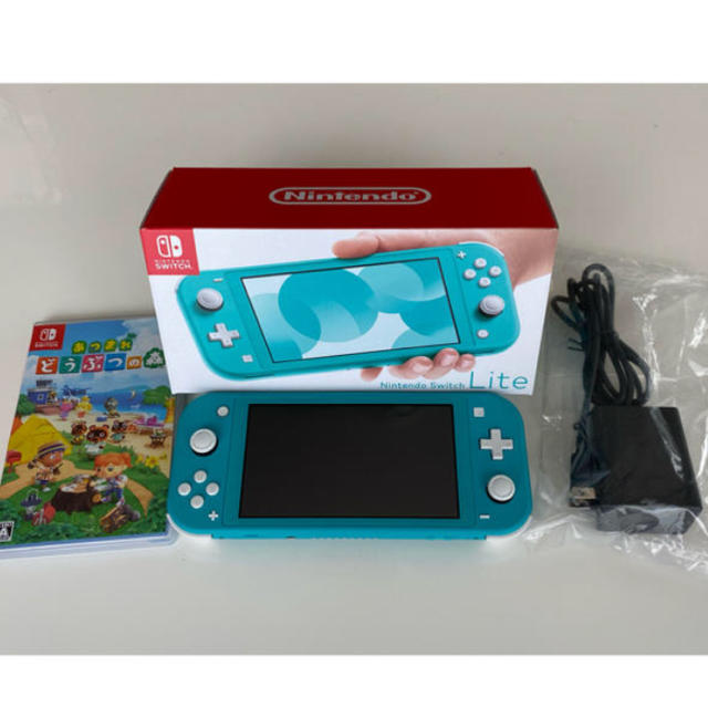 Nintendo Switch(ニンテンドースイッチ)のNintendo Switch  Lite ターコイズ　本体　どうぶつの森セット エンタメ/ホビーのゲームソフト/ゲーム機本体(家庭用ゲーム機本体)の商品写真