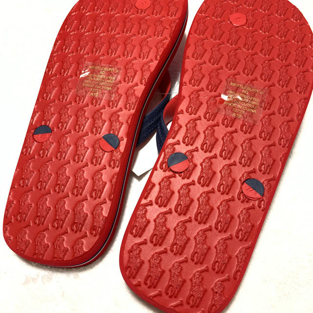 POLO RALPH LAUREN(ポロラルフローレン)の7D / 約25㎝ 新品 ラルフローレン POLO ビーチサンダル / レッド メンズの靴/シューズ(ビーチサンダル)の商品写真