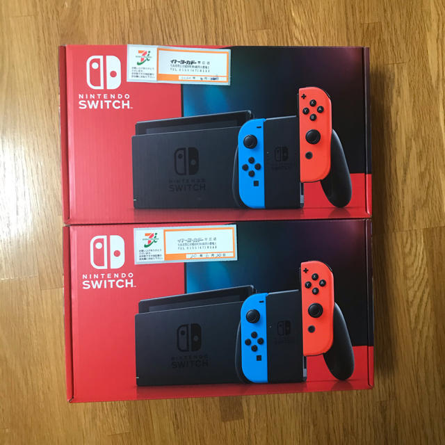 Nintendo Switch(ニンテンドースイッチ)の任天堂スイッチ　ネオンカラー　2台　新品未使用 エンタメ/ホビーのゲームソフト/ゲーム機本体(家庭用ゲーム機本体)の商品写真