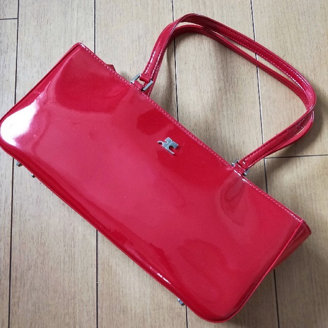 ハンドバッグ　courreges　赤 レディースのバッグ(ハンドバッグ)の商品写真