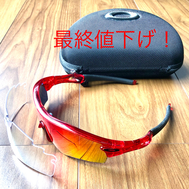 Oakley(オークリー)のOAKLEY オークリー サングラスクリスタルレッド＋クリアレンズ スポーツ/アウトドアのゴルフ(その他)の商品写真