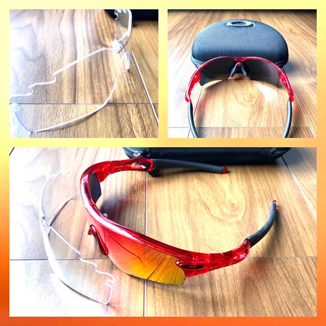 Oakley(オークリー)のOAKLEY オークリー サングラスクリスタルレッド＋クリアレンズ スポーツ/アウトドアのゴルフ(その他)の商品写真