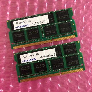 IODATA - ノート用メモリ / 8GB x 2枚 = 16GB / DDR3L-1600 の通販 ...