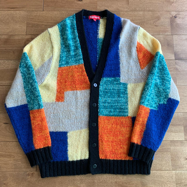 supreme patchwork mohair cardigan M