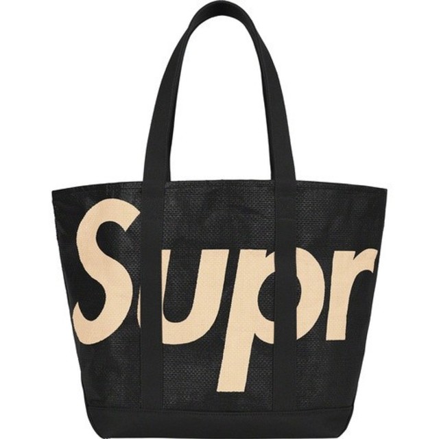 supreme raffia tote black