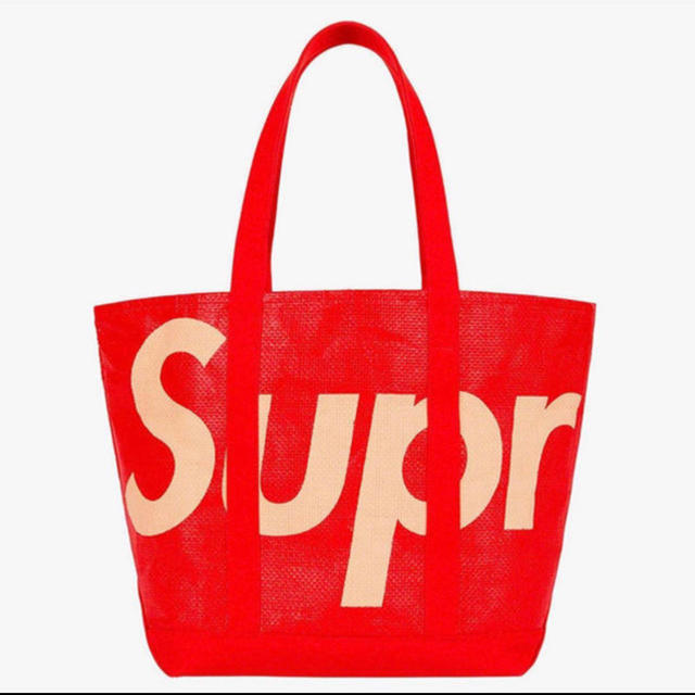 Supreme Raffia Tote Red