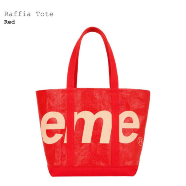 Supreme(シュプリーム)のRaffia Tote Supreme トートバッグ トート red レッド メンズのバッグ(トートバッグ)の商品写真