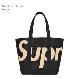 シュプリーム(Supreme)のsupreme Raffia Tote トートバッグ　黒(トートバッグ)