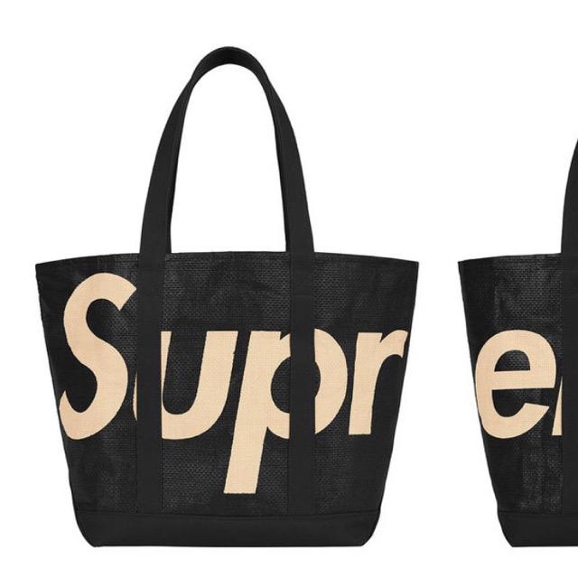 supreme Raffia Tote ブラック　トート　バッグ