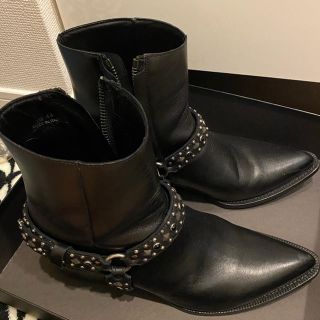 サンローラン(Saint Laurent)のアミリAMIRI スタッズハーネスレザーブーツ(ブーツ)