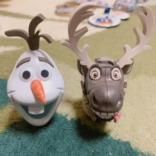 ディズニー(Disney)のカーアンテナトップオラフ&スヴェン二個セット(車外アクセサリ)