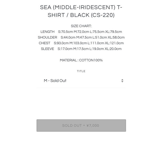 SEA (MIDDLE-IRIDESCENT) T-SHIRT / BLACK 1