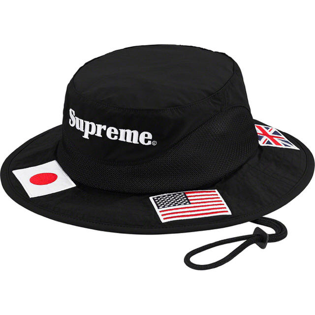 S/M 黒 supreme flags boonie シュプリーム ハット 新品ハット