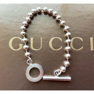 グッチ(Gucci)のGUCCI ボールチェーン　シルバーブレスレット！サイズ表記１７(ブレスレット/バングル)