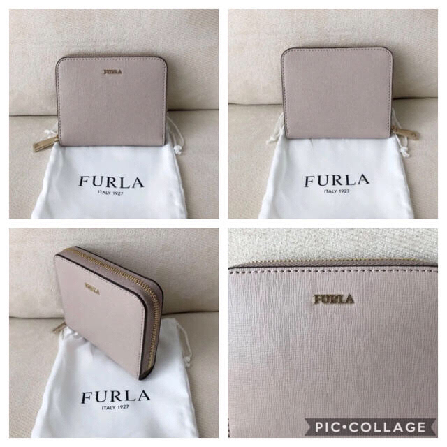 【美品】フルラ FURLA 二つ折り財布 ダリアベージュ