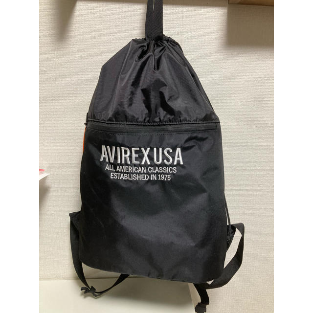 AVIREX(アヴィレックス)の♦︎新品、未使用♦︎ AVIREX アビレックス　ナップザック　バッグ　黒　 メンズのバッグ(バッグパック/リュック)の商品写真