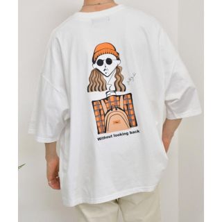 kutir Tシャツ　オレンジ　イラスト　ホワイト(Tシャツ/カットソー(半袖/袖なし))