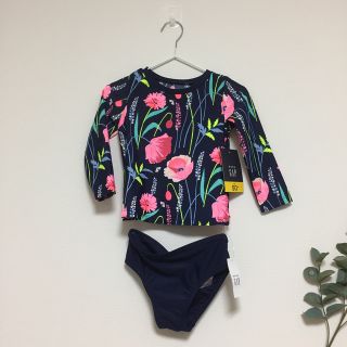 ベビーギャップ(babyGAP)の花柄水着 ラッシュガード サイズ90(水着)