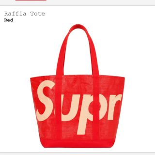 シュプリーム(Supreme)のsupreme Raffia Tote 赤(トートバッグ)