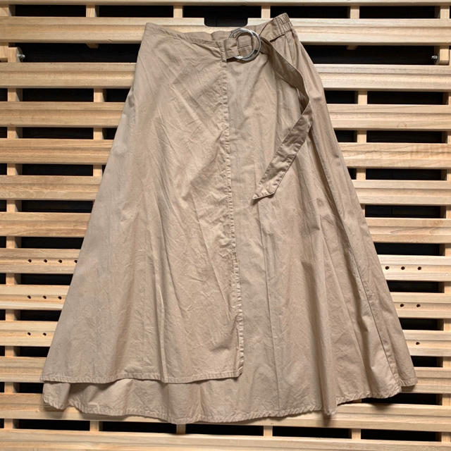 AS KNOW AS(アズノウアズ)のラップロングスカート　ベージュ レディースのスカート(ロングスカート)の商品写真