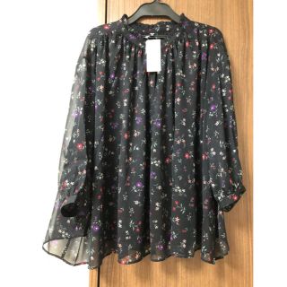 ユニクロ(UNIQLO)のUNIQLO⭐︎Joy of Print シフォンブラウス Black 3XL(シャツ/ブラウス(長袖/七分))