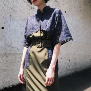 パメオポーズ(PAMEO POSE)のPAMEO POSE Belted Lace Dress ワンピース(ひざ丈ワンピース)