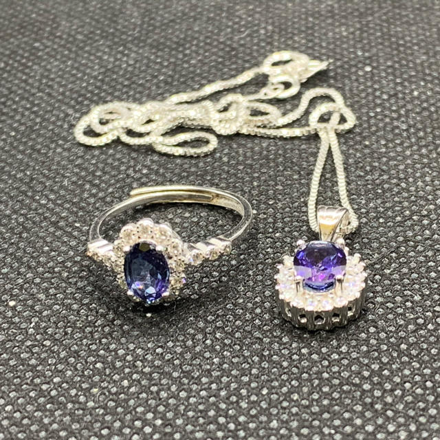 パープルトパーズ リング ネックレス のセット レディースのアクセサリー(リング(指輪))の商品写真