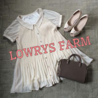 ローリーズファーム(LOWRYS FARM)のローリーズファーム 白プリーツワンピース(ミニワンピース)