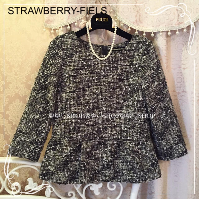 STRAWBERRY-FIELDS(ストロベリーフィールズ)のツイードペプラムプルオーバー レディースのトップス(ニット/セーター)の商品写真