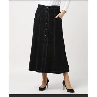 シンゾーン(Shinzone)のblack linen skirt (ロングスカート)