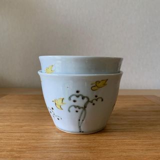 清水なお子 白磁 小鳥と蕨 カフェオレカップの通販 by ©️ocoもこ's ...