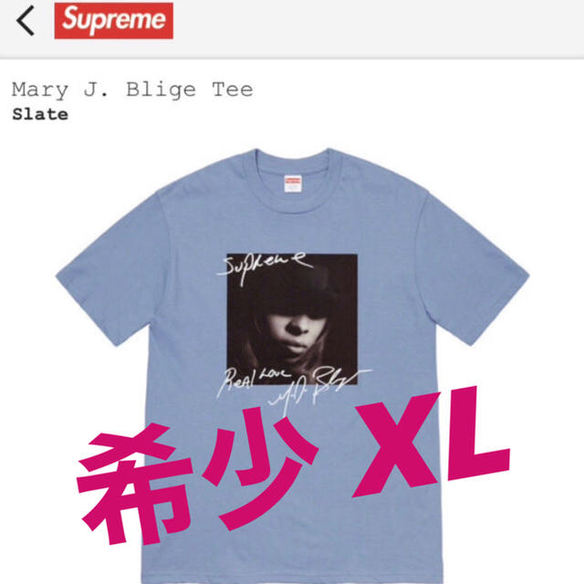 Tシャツ/カットソー(半袖/袖なし)【超希少XL】Supreme Mary J.Blige Tee SLATE 水色