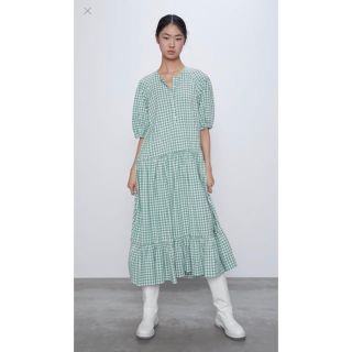 ザラ(ZARA)のギンガムチェック柄ワンピース(ロングワンピース/マキシワンピース)