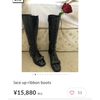 新品未使用　epine lace up ribbon boots(ブーツ)