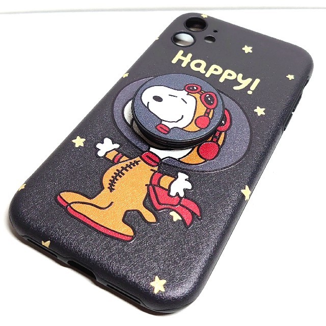 SNOOPY(スヌーピー)の新品♥iPhone11 スマホケース バンカーリング付 スヌーピー ブラック スマホ/家電/カメラのスマホアクセサリー(iPhoneケース)の商品写真