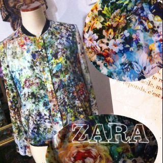 ザラ(ZARA)の花柄ブルゾン(ブルゾン)