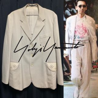 ヨウジヤマモト(Yohji Yamamoto)のヨウジヤマモト 96ss 花と少年 レザー カットワーク ジャケット(テーラードジャケット)