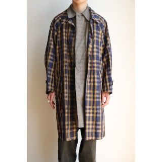 20ss kolor ナイロンラミーチェックコート