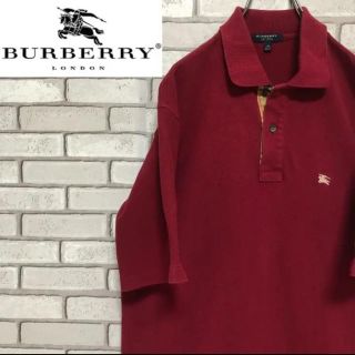 バーバリー(BURBERRY)のバーバリー☆ イングランド製半袖 ワインレッドポロシャツ(ポロシャツ)