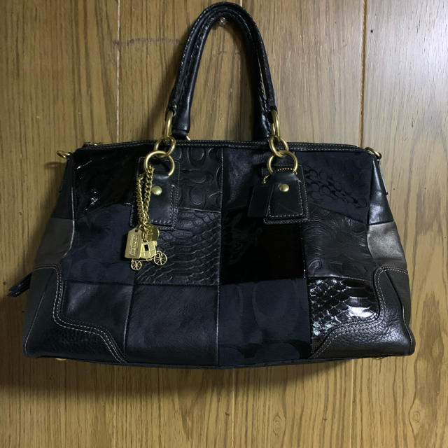コーチ☆パッチワークレザーバッグ 定価約7万円 保存袋あり