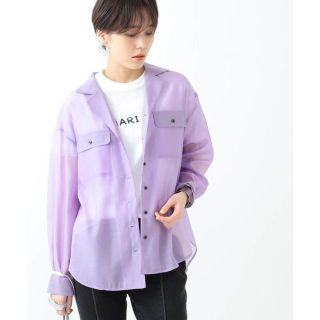 レイビームス(Ray BEAMS)のRay BEAMS◆美品◆シアー オープンカラー シャツ(シャツ/ブラウス(長袖/七分))